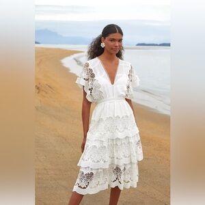 Farm Rio Richelier White Embroidered Dress NWTs